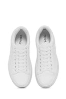 Women's White Lace-Up Thick Soled Sneaker | Derimod