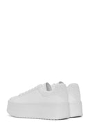 Women's White Lace-Up Thick Soled Sneaker | Derimod