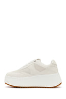 Kadın Beyaz Bağcıklı Kalın Tabanlı Sneaker | Derimod