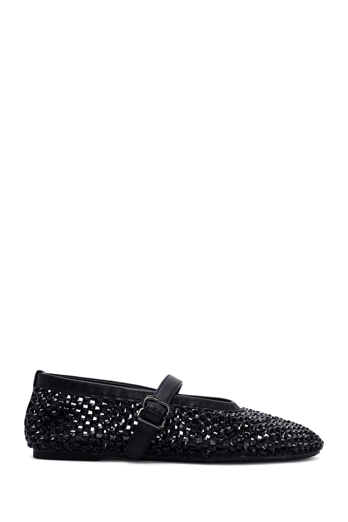 Women's Black Mesh Stoned Ballerinas 26PFD4400TS | Derimod