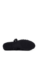 Women's Black Mesh Stoned Ballerinas | Derimod