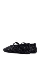 Women's Black Mesh Stoned Ballerinas | Derimod