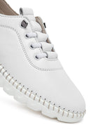 Kadın Beyaz Bağcıklı Deri Sneaker | Derimod