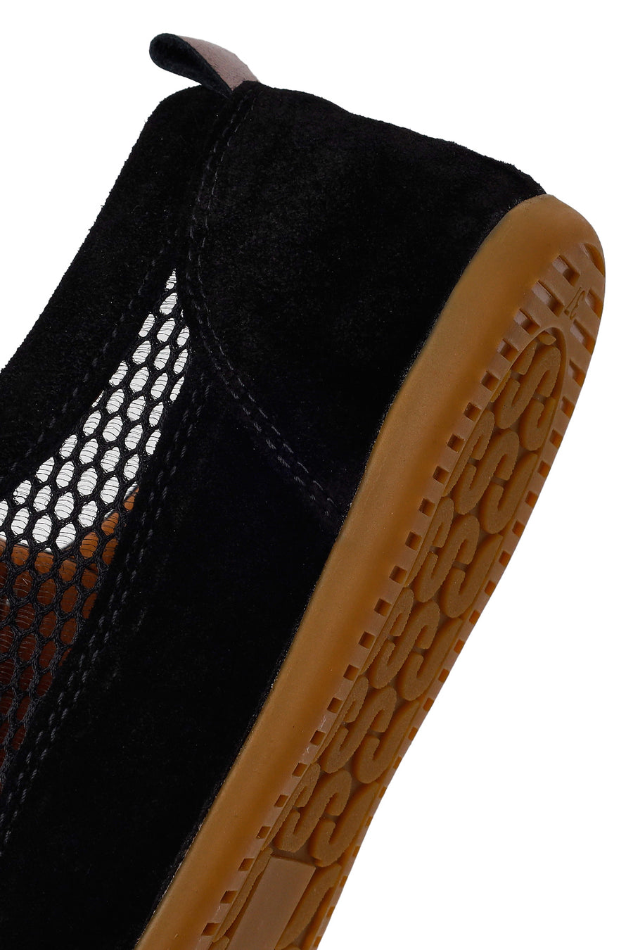 Kadın Siyah Bağcıklı Fileli Deri Sneaker