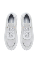 Woman White Lace-Up Thick-Soled Leather Sneaker | Derimod