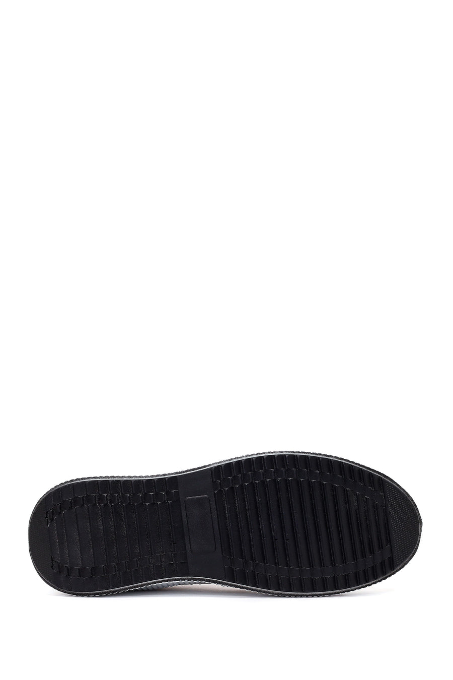 Woman White Lace-Up Thick-Soled Leather Sneaker