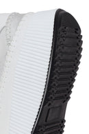 Woman White Lace-Up Thick-Soled Leather Sneaker | Derimod