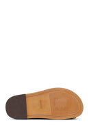 Women's Tan Tassel Suede Leather Slippers | Derimod