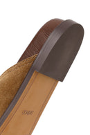 Women's Tan Tassel Suede Leather Slippers | Derimod