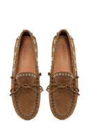 Women's Tan Suede Leather Loafer | Derimod