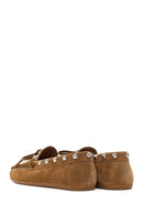 Women's Tan Suede Leather Loafer | Derimod