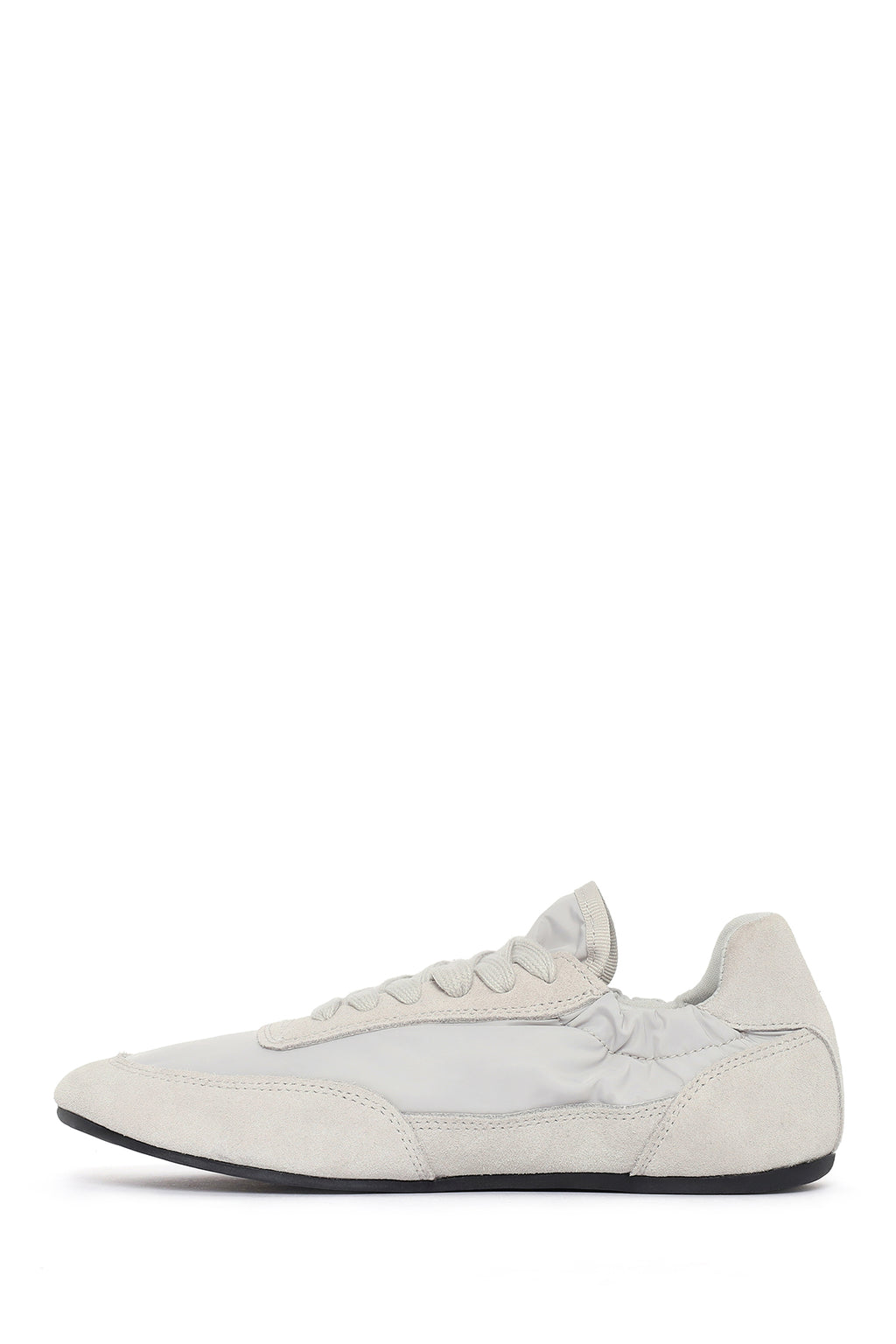 Kadın Gri Bağcıklı Deri Sneaker