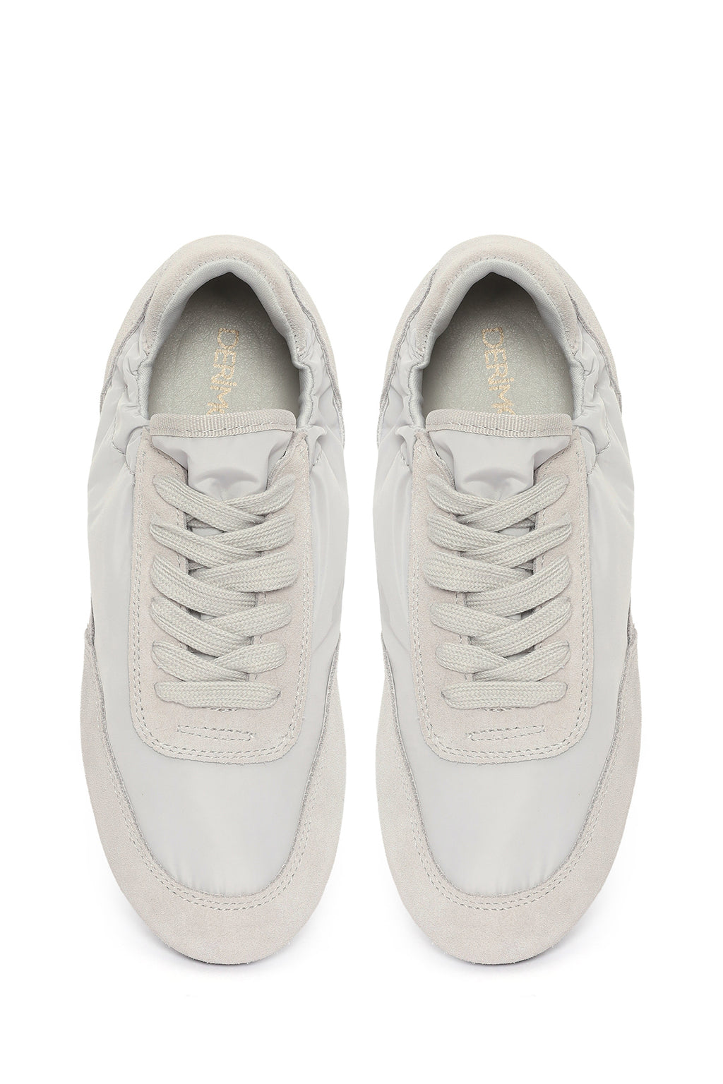 Kadın Gri Bağcıklı Deri Sneaker