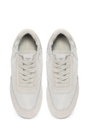 Women's Grey Lace-up Leather Sneaker | Derimod