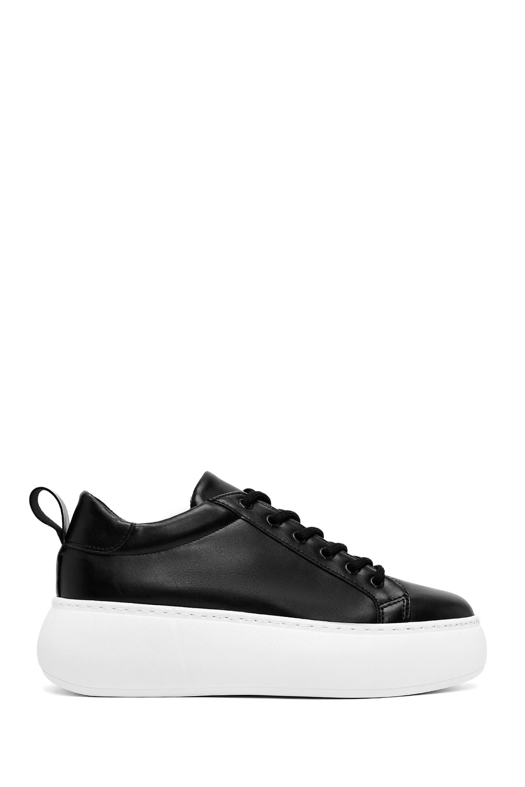 Kadın Siyah Bağcıklı Kalın Tabanlı Sneaker