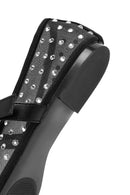 Women's Black Buckled Stone Fabric Ballerinas | Derimod