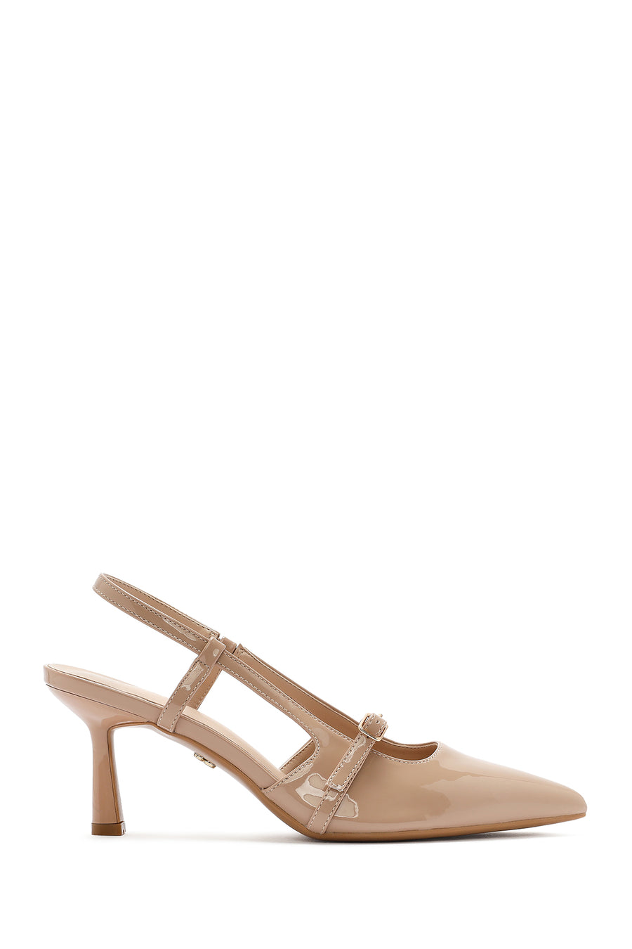 Women's Beige Open Back Thin Heeled Shoes 26PFE493516 | Derimod