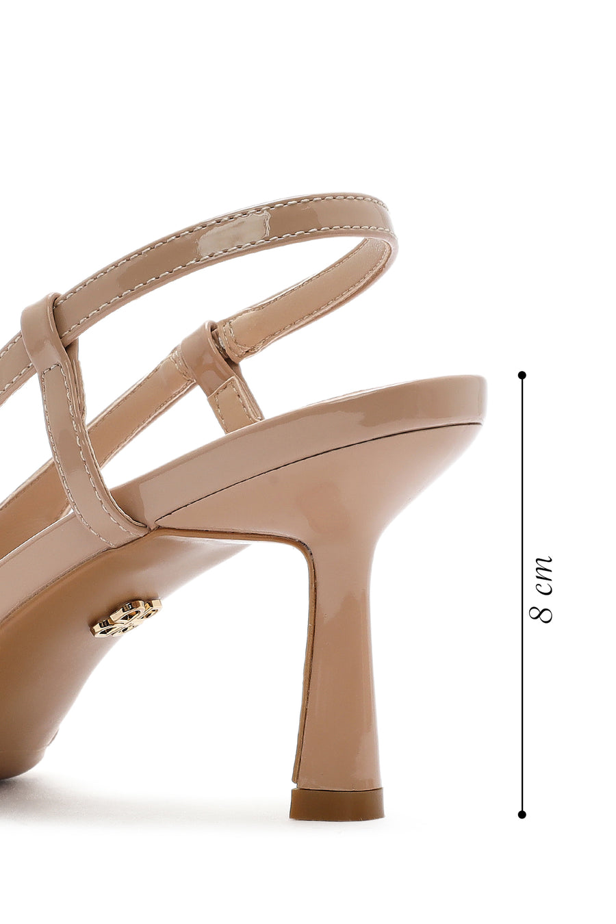 Women's Beige Open Back Thin Heeled Shoes