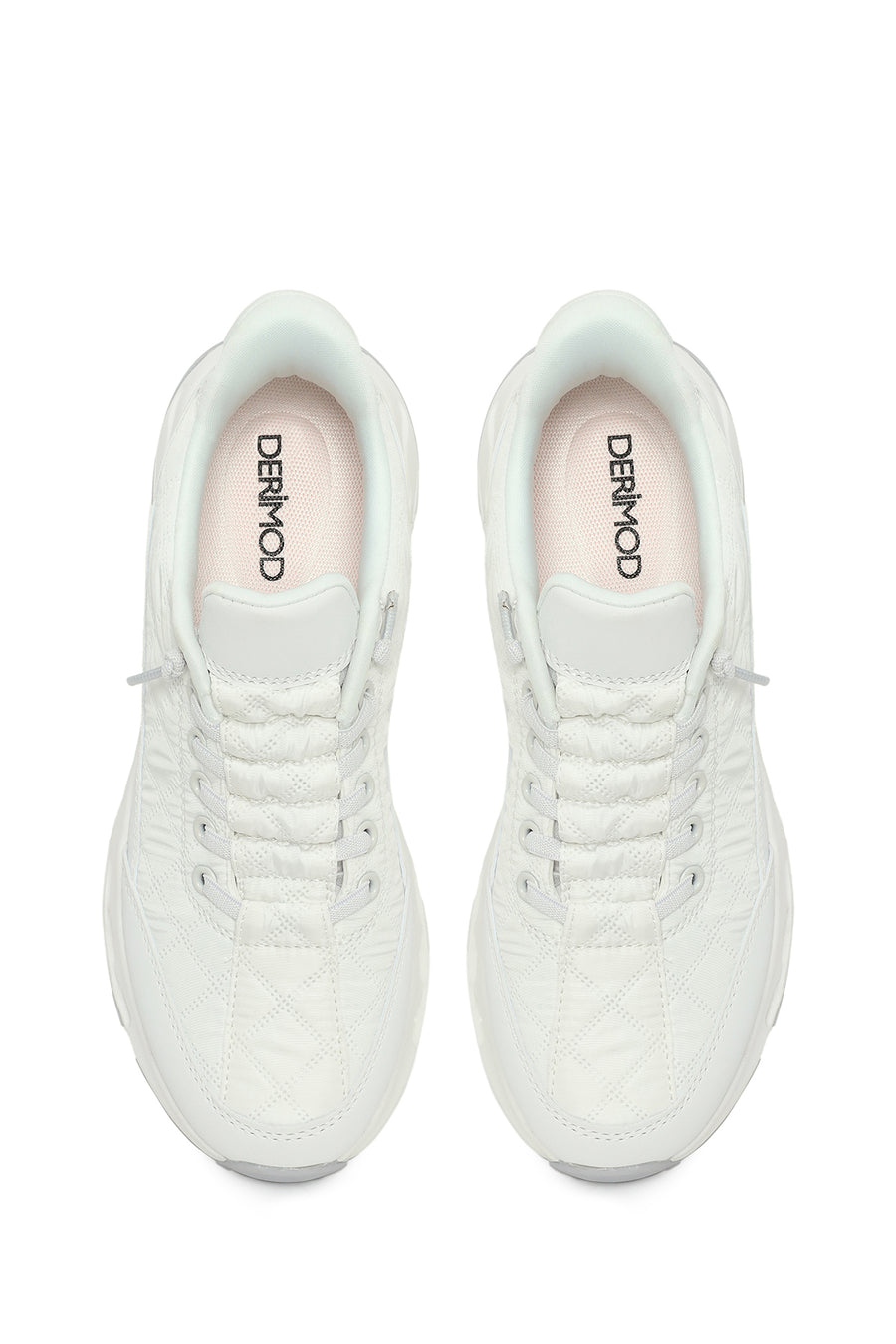 Kadın Beyaz Bağcıklı Kalın Tabanlı Sneaker