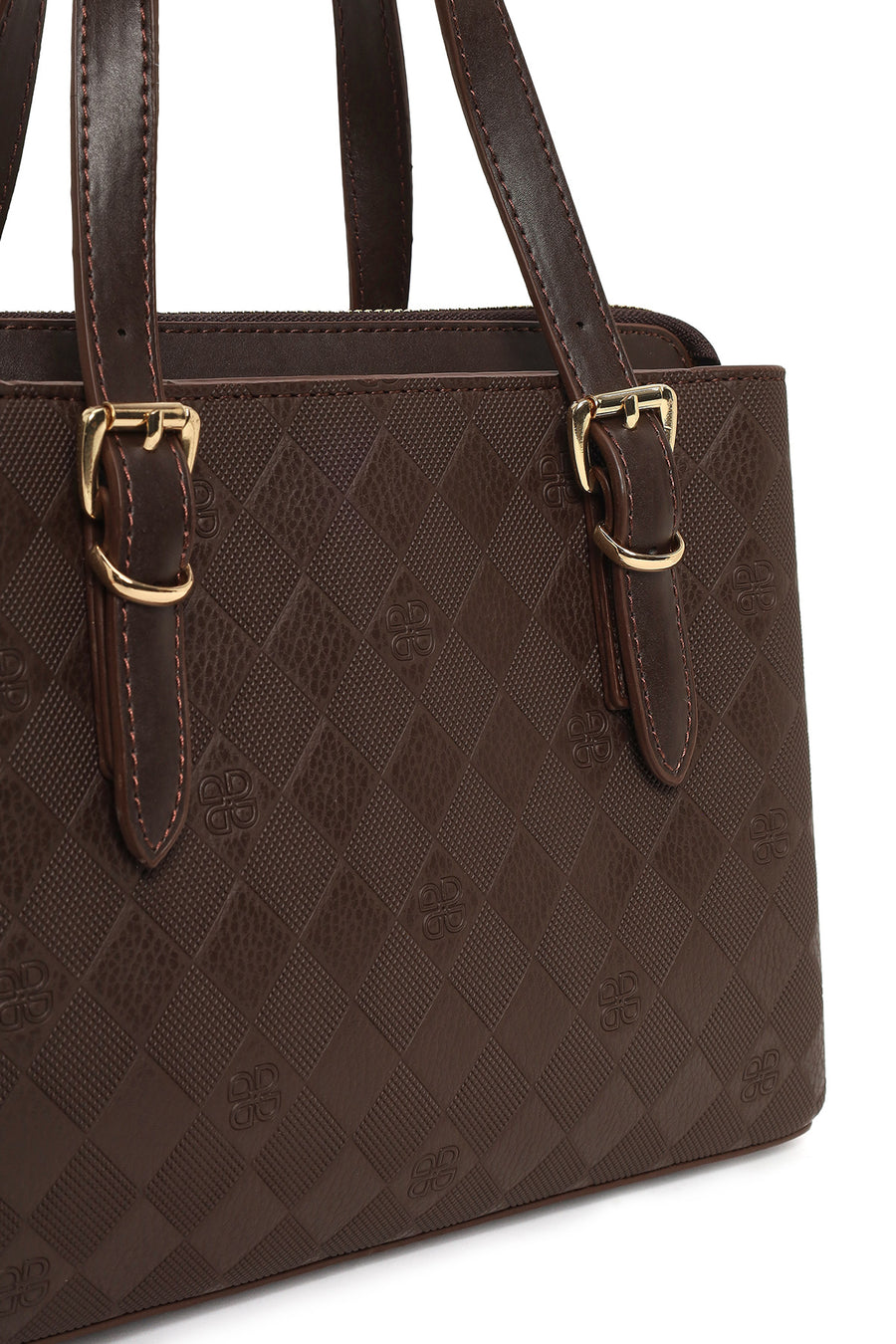 Women's Brown Long Strap Printed Handbag