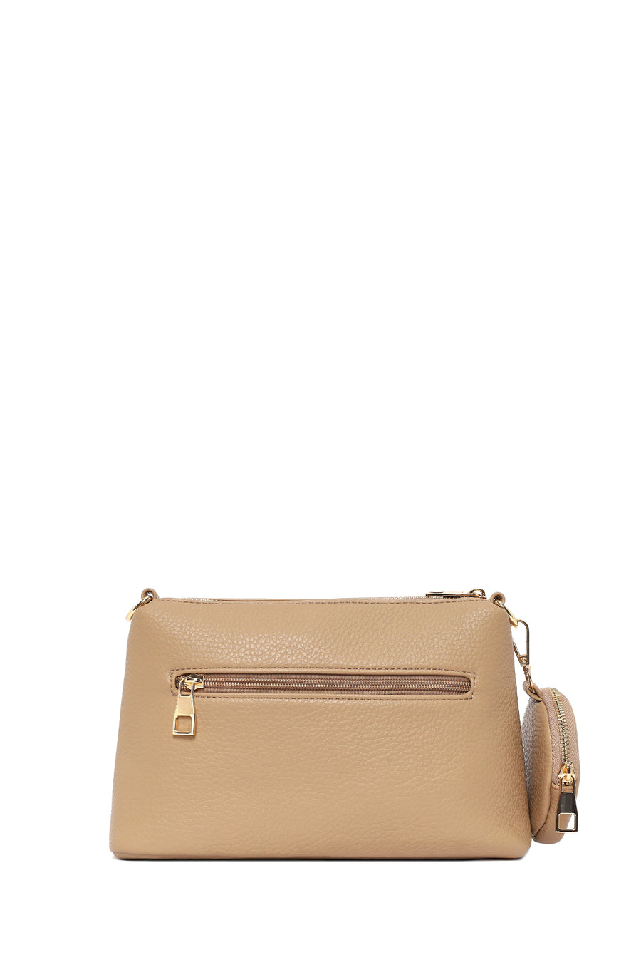 Woman Beige Long-Strap Crossbody Bag