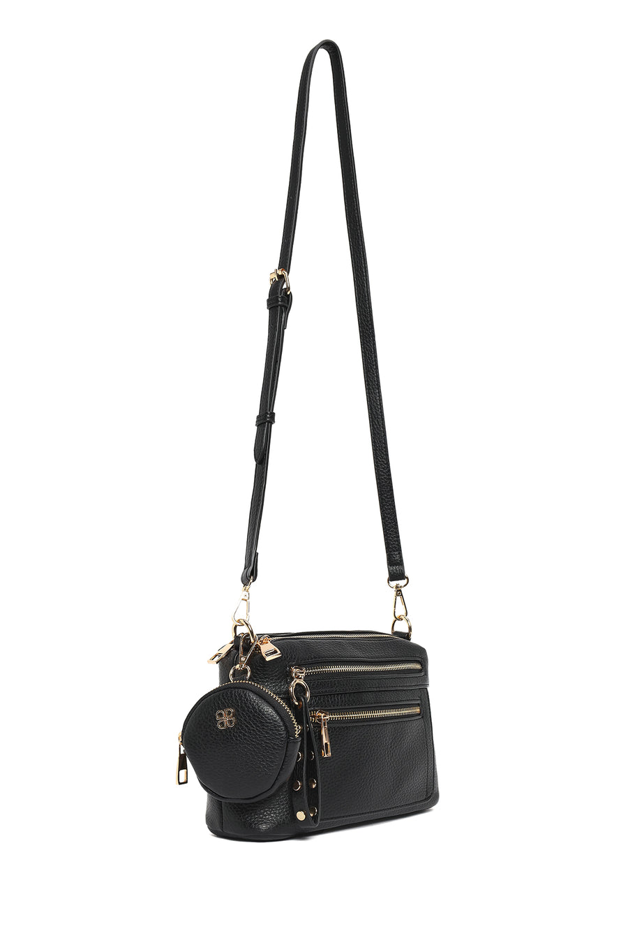 Woman Black Long-Strap Crossbody Bag