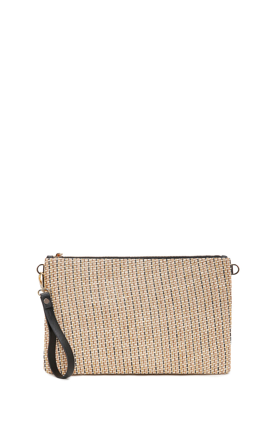 Women's Black Long Chain Strap Straw Clutch Bag 26SBD2209M7 | Derimod