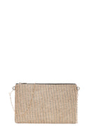 Women's Black Long Chain Strap Straw Clutch Bag | Derimod