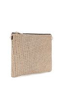 Women's Black Long Chain Strap Straw Clutch Bag | Derimod