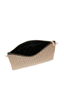 Women's Black Long Chain Strap Straw Clutch Bag | Derimod