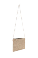 Women's Black Long Chain Strap Straw Clutch Bag | Derimod