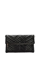Women's Black Chain Strap Quilted Clutch Bag | Derimod