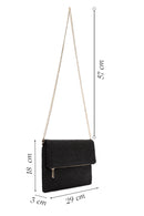 Women's Black Chain Strap Woven Clutch Bag | Derimod