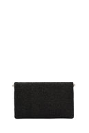 Women's Black Chain Strap Woven Clutch Bag | Derimod