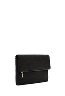 Women's Black Chain Strap Woven Clutch Bag | Derimod