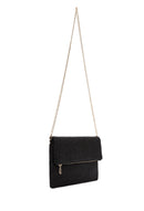 Women's Black Chain Strap Woven Clutch Bag | Derimod
