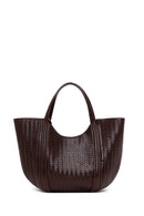 Woman Brown Long-Strap Printed Shoulder Bag | Derimod