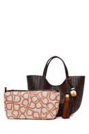 Woman Brown Long-Strap Printed Shoulder Bag | Derimod