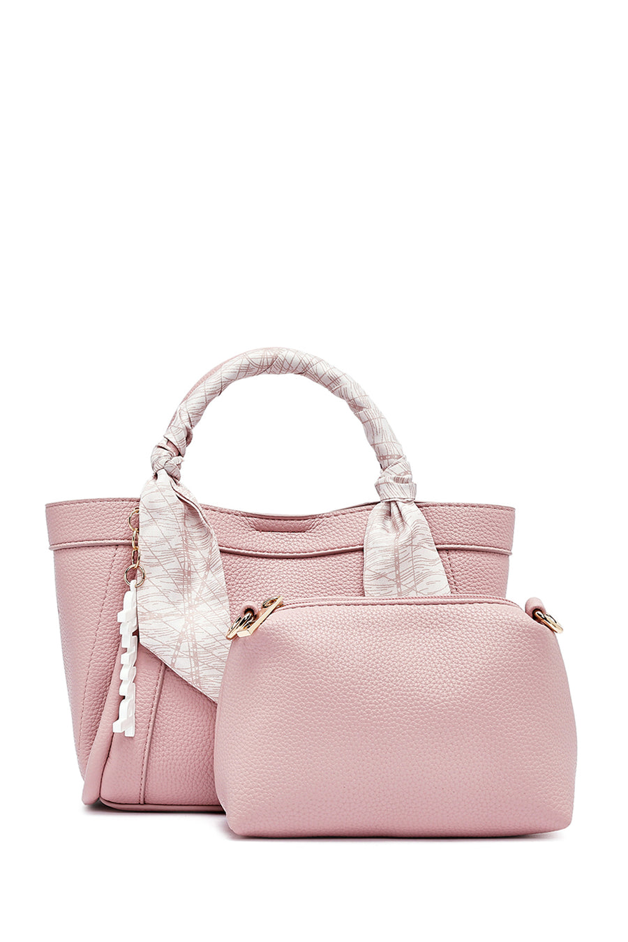 Woman Pink Long Strap Accessory Shoulder Bag