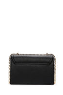 Woman Black Chain Strap Woven Crossbody Bag | Derimod