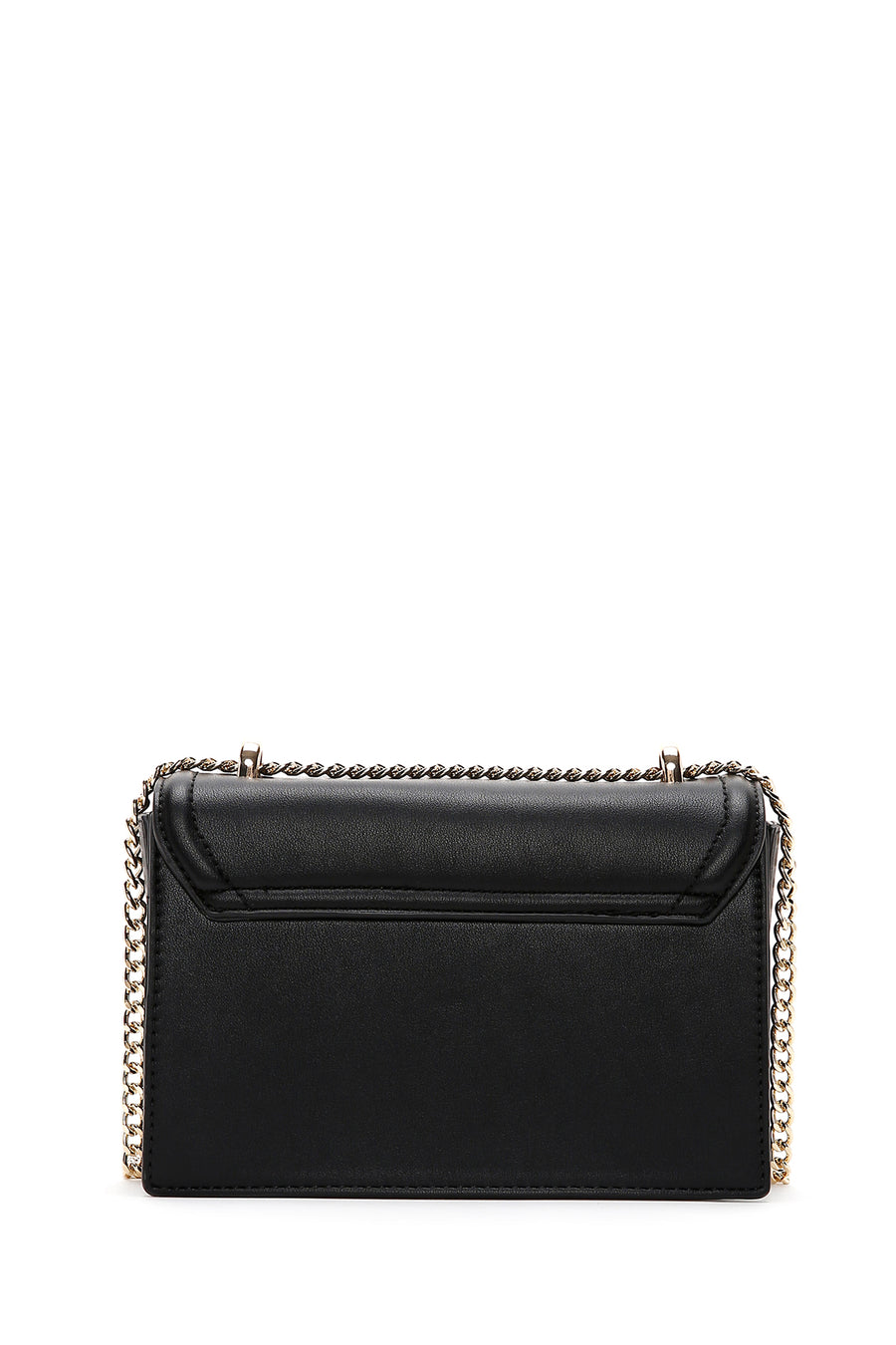 Woman Black Chain Strap Woven Crossbody Bag