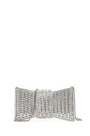 Women's Silver Long Strap Embellished Mini Box Dress Bag | Derimod
