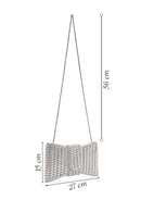 Women's Silver Long Strap Embellished Mini Box Dress Bag | Derimod