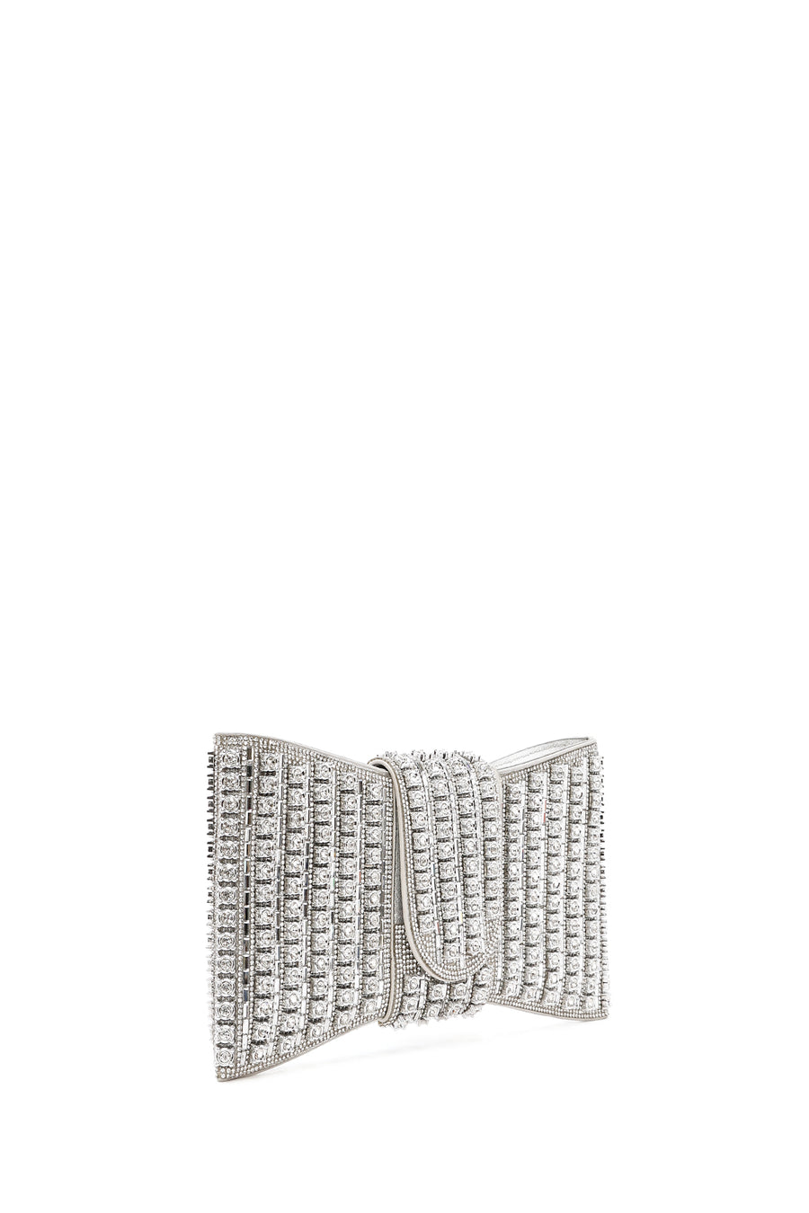 Women's Silver Long Strap Embellished Mini Box Dress Bag