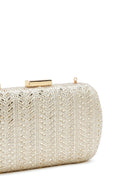 Women's Gold Chain Strap Embellished Mini Box Dress Bag | Derimod