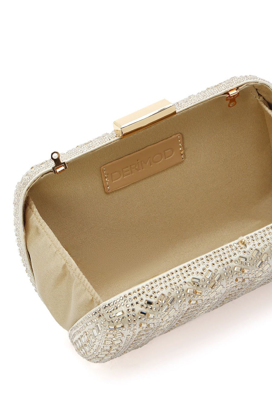 Women's Gold Chain Strap Embellished Mini Box Dress Bag