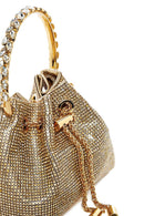 Women's Beige Long Chain Strap Embellished Mini Evening Bag | Derimod