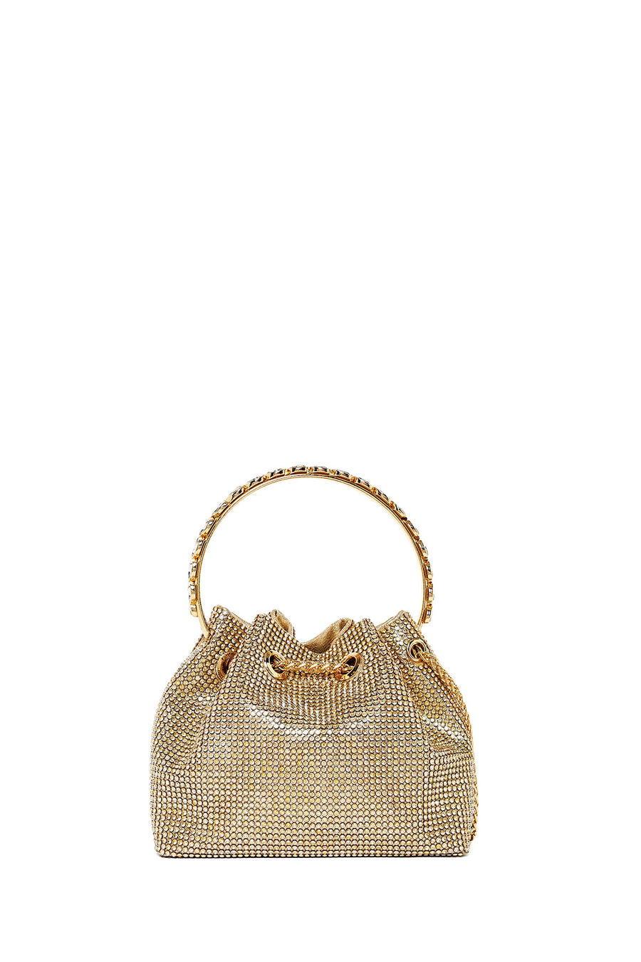 Women's Beige Long Chain Strap Embellished Mini Evening Bag