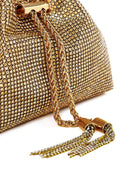 Women's Beige Long Chain Strap Embellished Mini Evening Bag | Derimod