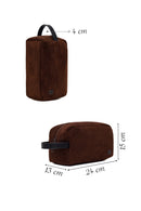 Male Brown Suede Mini Handbag | Derimod